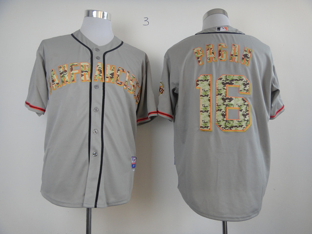 Men San Francisco Giants #16 Pagan Grey Camo MLB Jerseys->san francisco giants->MLB Jersey